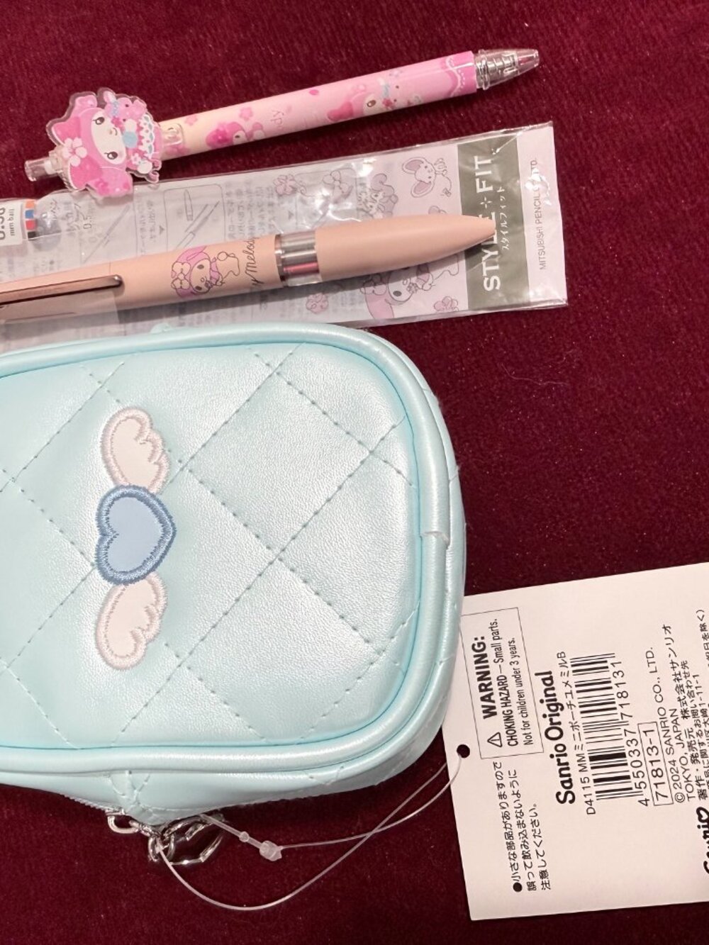 Sanrio My Melody Pouch & 2 My Melody Gel Pens Tokyo Japan Merch. New With Tags - Picture 8 of 9